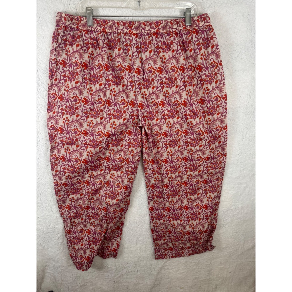 Janasya Floral Print Women's Pants‎ Elastic Waist 3XL Plus Size Casual - Picture 5 of 5